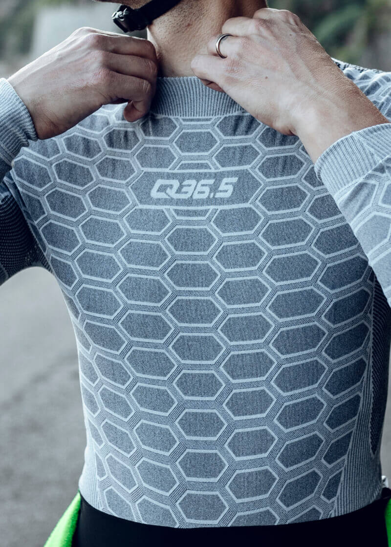 Cycling Base Layer Long Sleeve Ice Grey • - Main Image