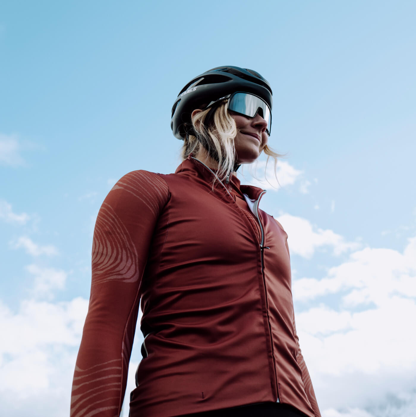 Cycling Gregarius Hybrid Dolomites Long Sleeve Jersey Women Rust