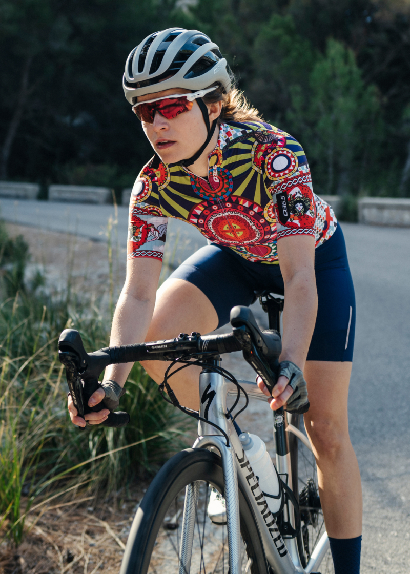 Q36.5 Culotte con Tirantes Ciclismo Mujer - Invierno Grid Skin - negro